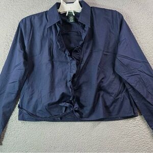 Ralph Lauren Navy Wrap Blouse